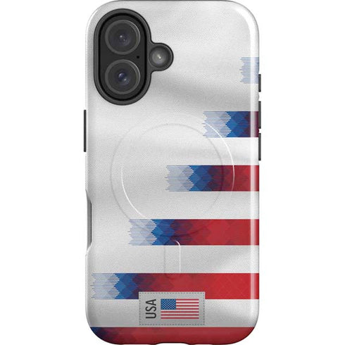 USA Soccer Flag iPhone 16 Magsafe Impact Case
